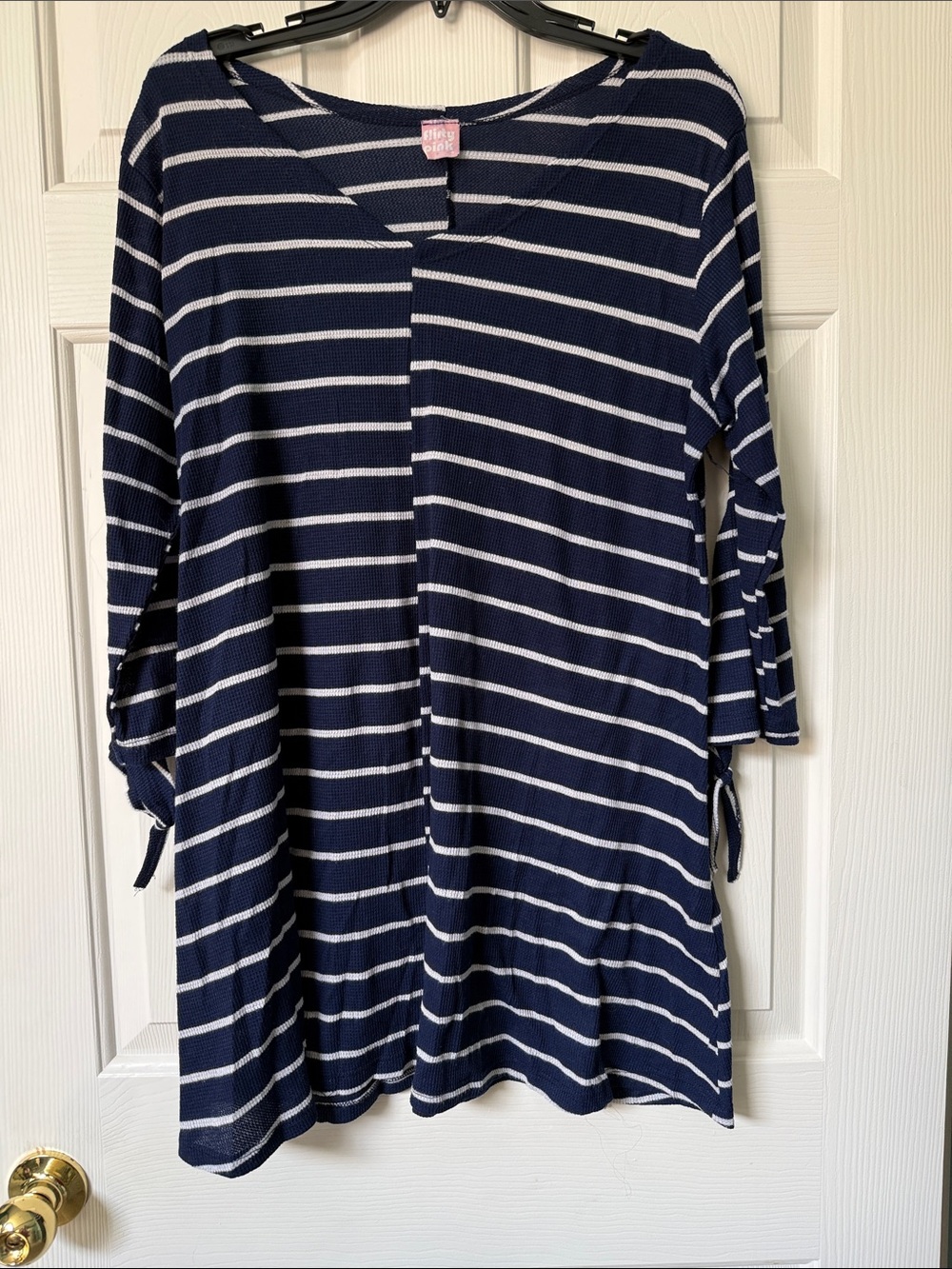 Navy & White Striped Knit Tunic